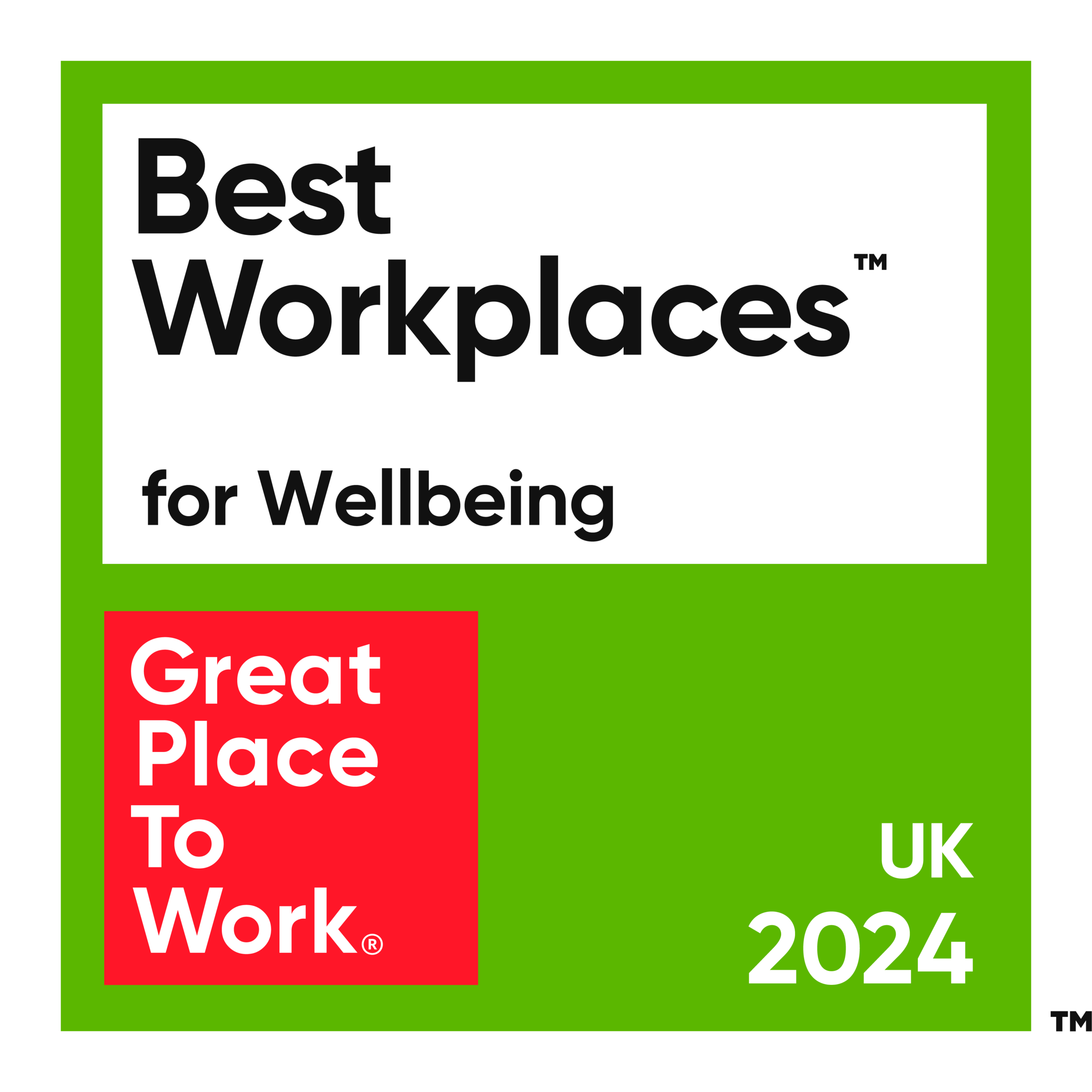 Best Workplaces for Wellbeing badge, UK 2025, from Great Place to Work