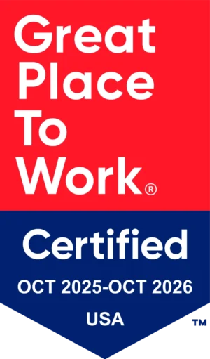 Great Place To Work Certified badge, Oct 2025-Oct 2026, USA